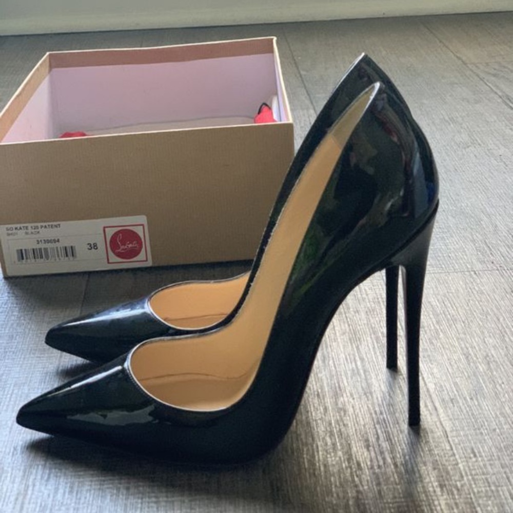 Christian Louboutin Black Patent Pointed Toe Pumps